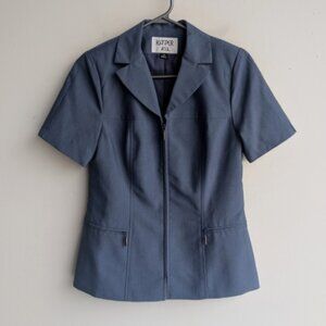 Kasper Women's Short Sleeve Jacket - Grayish Blue